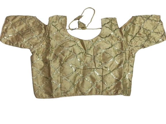 Raw Silk Gold Designer Blouse 114